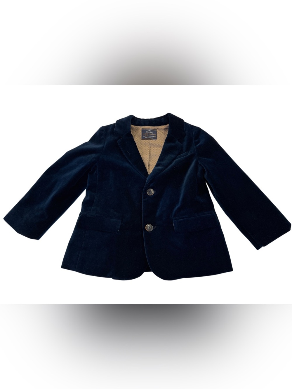 Zara Dark Blue Velvet Baby Boys’ Blazer Jacket